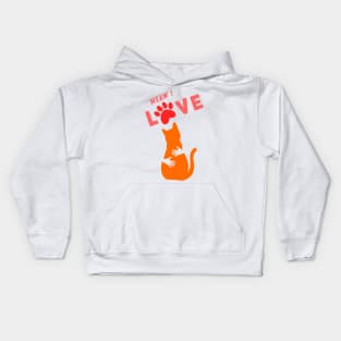 Meow love Kids Hoodie